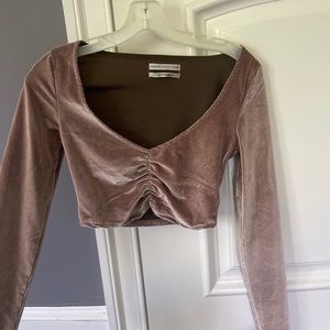 Urban Outfitters velvet brown shirt